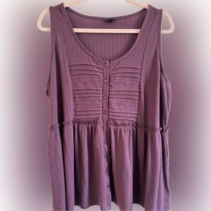 Torrid Mauve Sleeveless button up Blouse